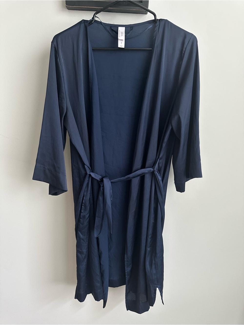 Auden Navy Blue Silky Satin Robe Size M/L Target Wrap Loungewear